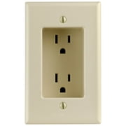 Leviton 15 Amp Residential Grade 1-Gang Recessed Duplex Outlet, Ivory